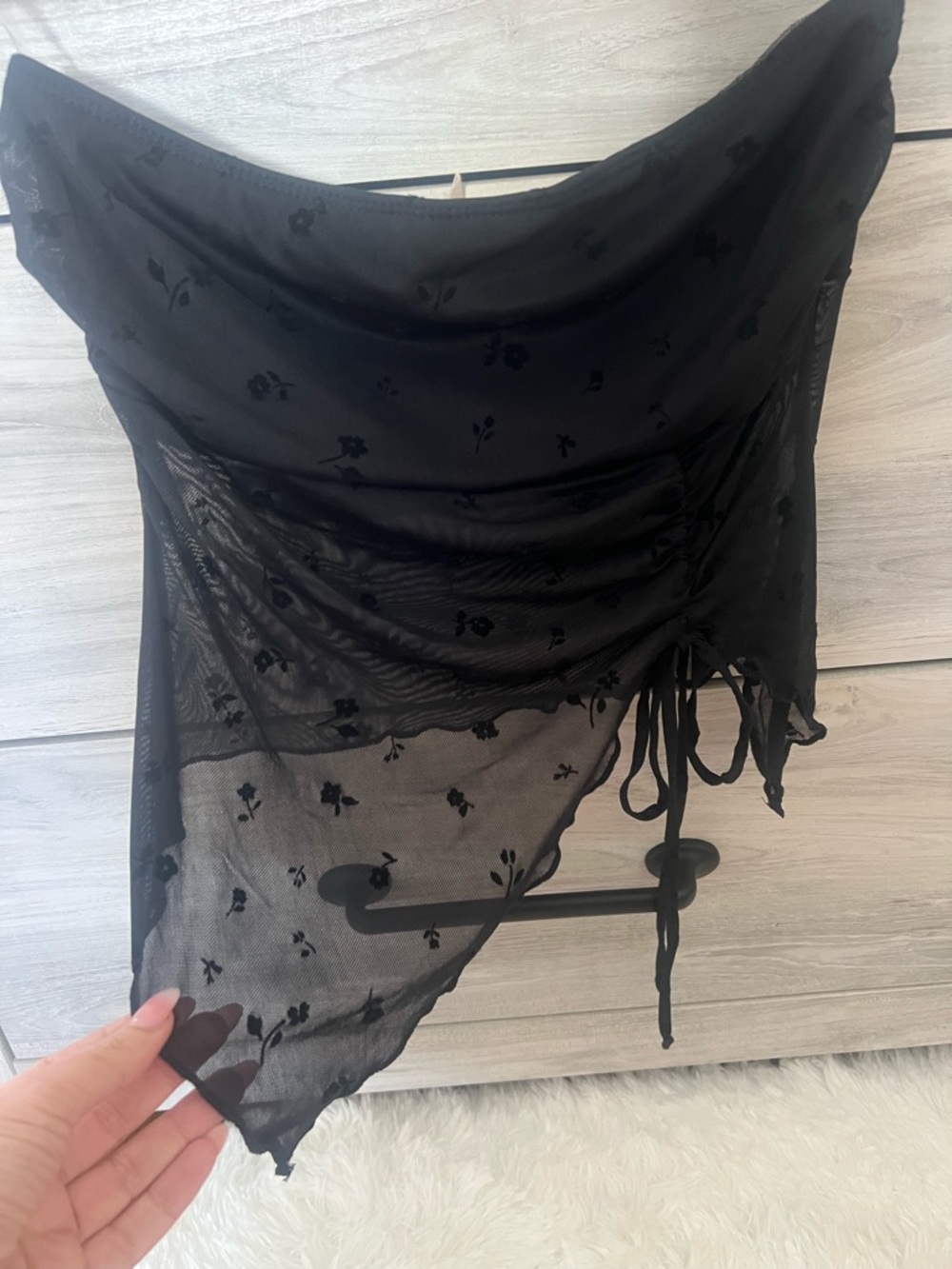 Sheer Floral Scarf Skirt